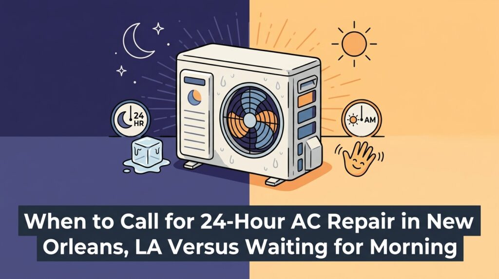 When to Call for 24-Hour AC Repair in New Orleans, LA Versus Waiting for Morning 2 When to Call for 24-Hour AC Repair in New Orleans, LA Versus Waiting for Morning — featured image